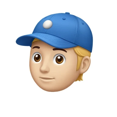 A baseball hat written  sticker