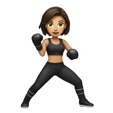 brunette Woman kickboxing with a cast on her lag sticker