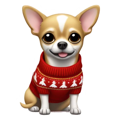 Chihuahua wearing Christmas sweater sticker
