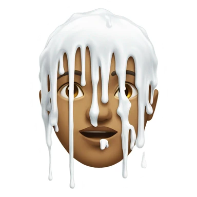 White paint dripping on face  sticker
