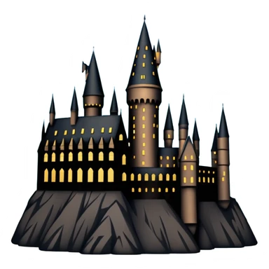 Harry Potter series, Hogwarts castle silhouette with stars, outlined only sticker