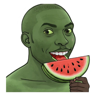 Black dude eating watermelons  sticker