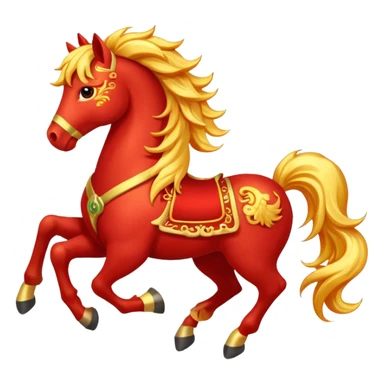 red fire horse emojis for chinese new year sticker