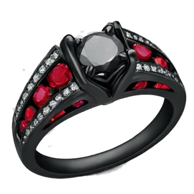 Black wedding ring red diamond sticker