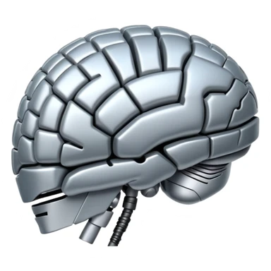 AI robot brain profile with a brain #b93d71 sticker