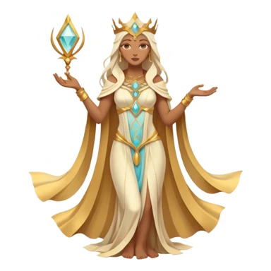 fantasy magic tarot card low poly goddess sticker