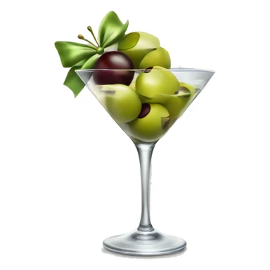 martini with extra olives and bow on the stem sticker