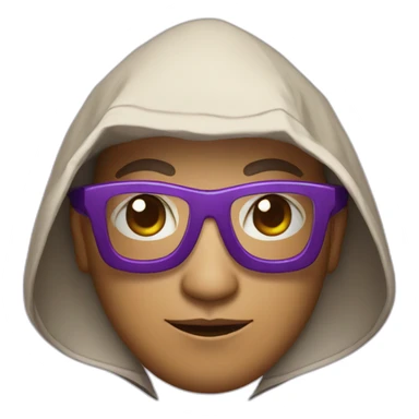 a monk with purple glasses with a triangular hood style hat from Antigua Guatemala sticker