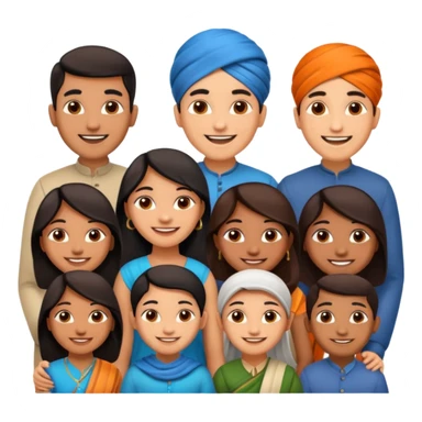 extended indian family sticker