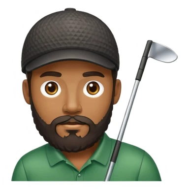 Black golfer with beard sticker
