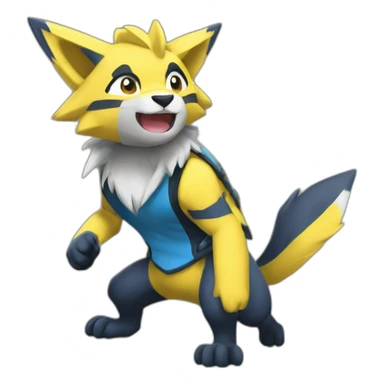 Zeraora jouant à la play sticker