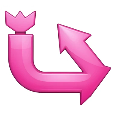 Pink go back u shape arrow  sticker