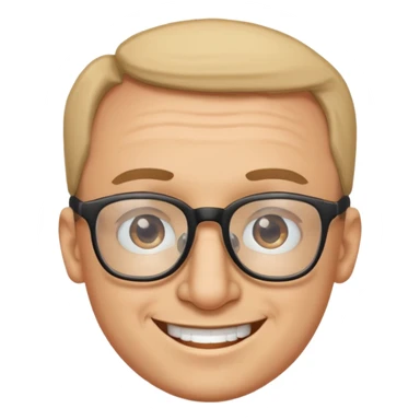 Emoli hombre con lentes mucha frente y nariz grande sticker