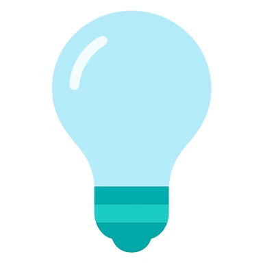 Light bulb icon,  flat emoji style, outline with blue and turquoise colors sticker