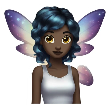 Iridescent fairy flying twinkle punk black hair dark makeup sticker