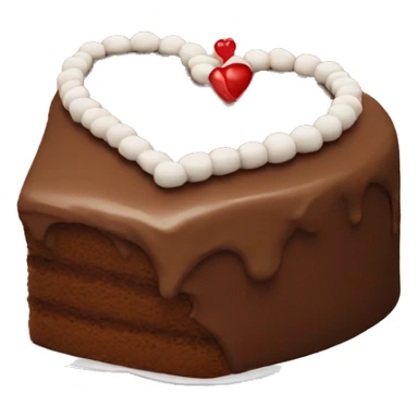 brown heart cake  sticker