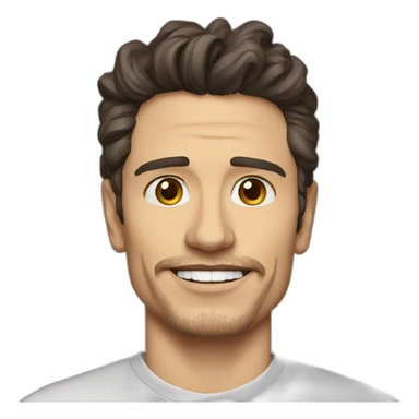 james franco cartoon wearing shirt sticker
