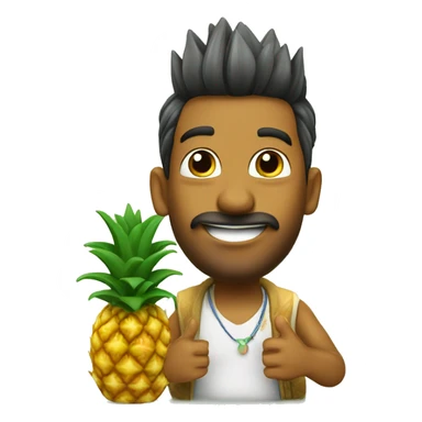 Pineapple with a indian guy saying good morning pineapple and the pinaple is saying good morning indian guy sticker