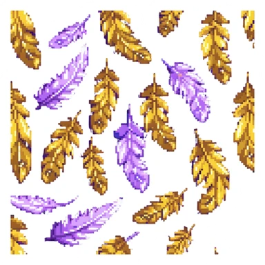 fluffy golden feather sticker