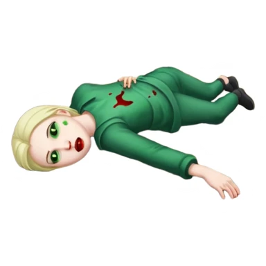 deead body full on track train track green blood sticker