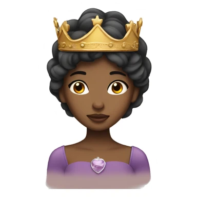prinses with crown dark hair and with closed eyes sticker