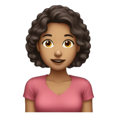 young woman dark hair brown eyes eating cookies sticker