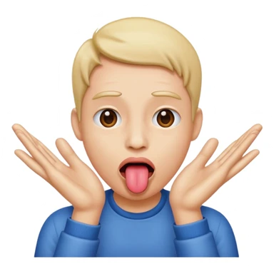 Tougne sticking out with hands out sticker