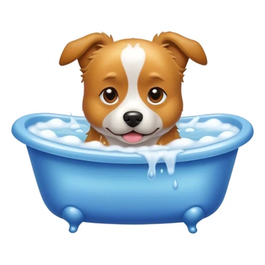 Dog in bath sticker