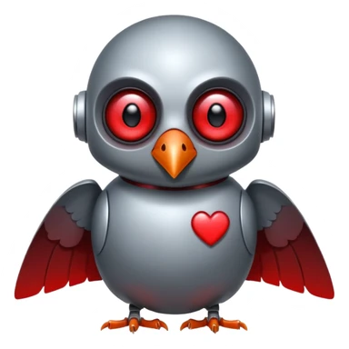 Robot Vampire in love with Pigeon sticker