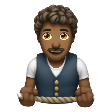 A man with a rope sticker