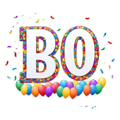 The word Dakota surrounded by confetti for 20 birthday sticker