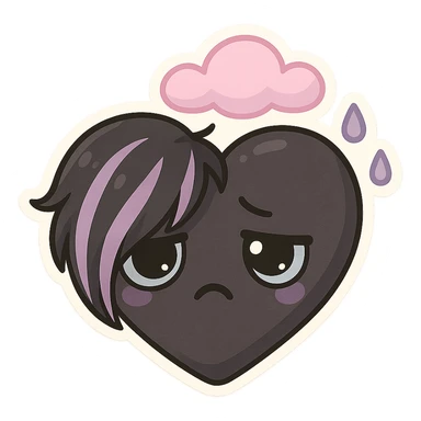 pastel emo black object   sticker