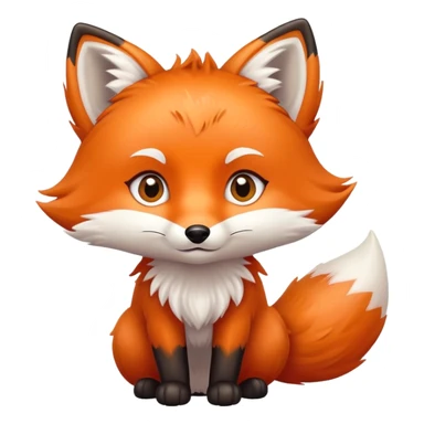 cute fox with bright eyes and fluffy tail sticker