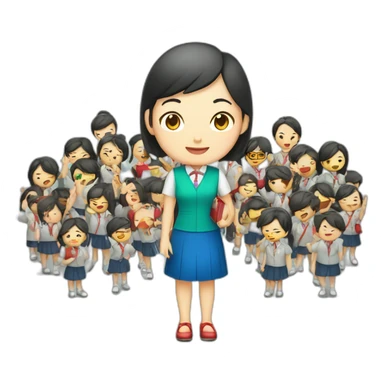 School reunion chinese in taiwan with lady teacher sticker