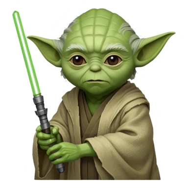 star wars master yoda with green lightsaber sticker