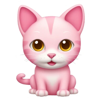 cute pink cat sticker