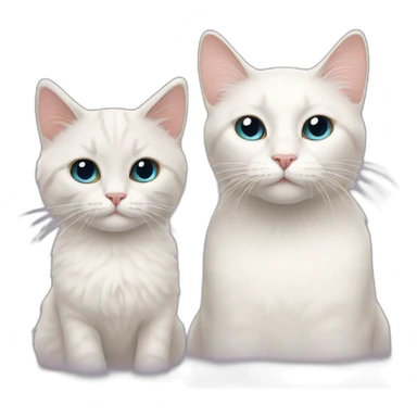 white short-hair cat and Ragdoll cat sticker