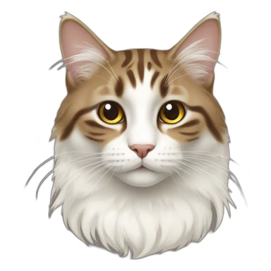 Norwayjan Forest cat white brown sticker