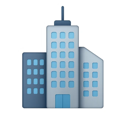 Сгенерируй мне небоскребы в стиле Apple Эмоджи, на пнг фоне (без фона) sticker