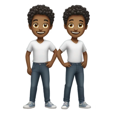 Happy twin guys sticker