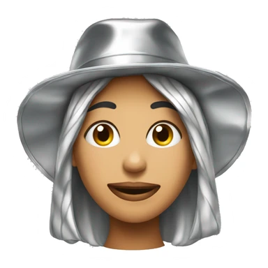 A woman wearing hat in tinfoil. She must be sexy and laughing weirdly sticker