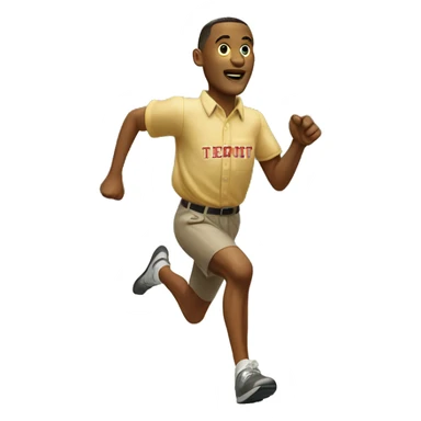 Forrest Gump running, with a large stride and arms outstretched sticker