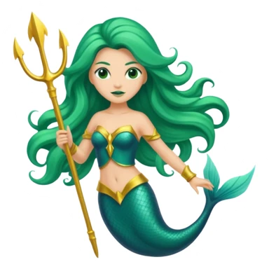 green aqua coloured siren trident sticker