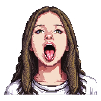 teen girl sticking out her tongue sticker