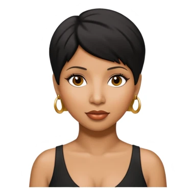 Toni Braxton with black short hair sticker