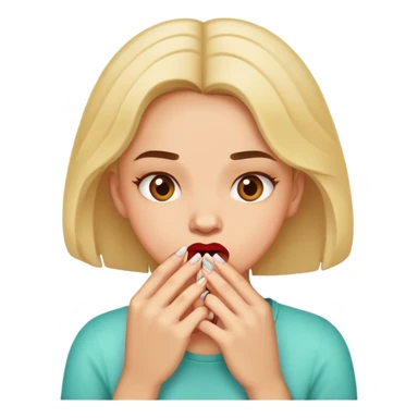 Girl biting nails sticker