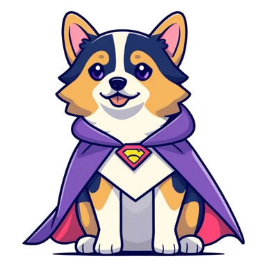 Dog wearing a bisexual cape  sticker