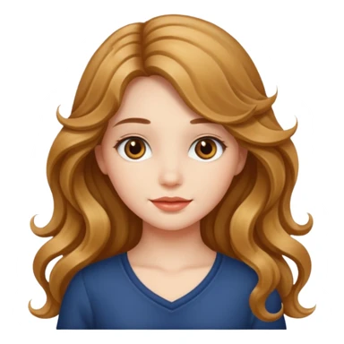 a girl with hazel long wavy silky hair.  sticker