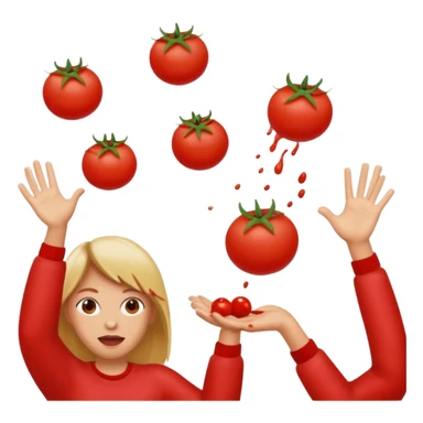 Throwing tomatoes sticker
