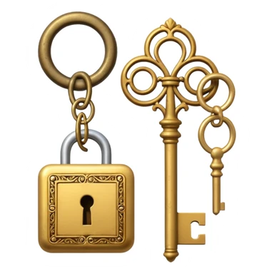 gold antique key The lock sticker
